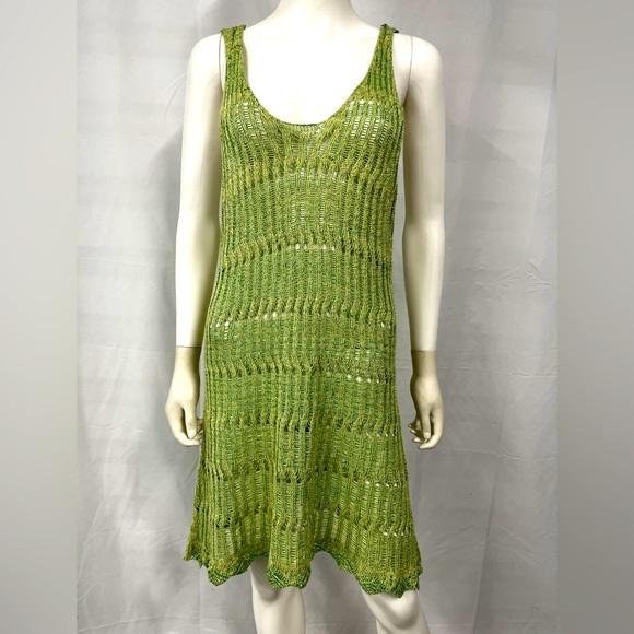 Cecilia Prado Dresses & Skirts - Cecilia Prado Due Shimmer Green Net Resort Beach Summer Designer Tank Dress XL